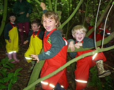 Forest School children in the trees!