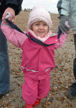 Amelie proud of her pretty pink Kiba suit