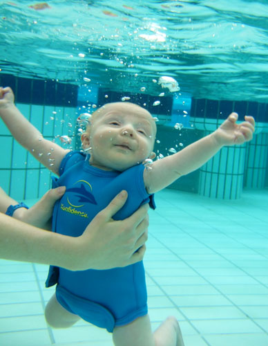 Ellis' first swim