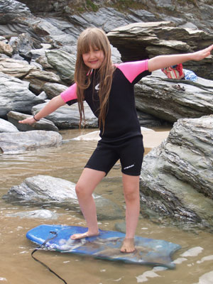 Grace 'surfing'!