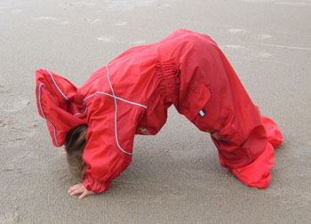 Iona doing her exercises on the beach