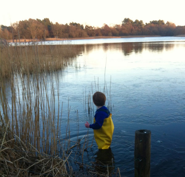 Johnny enjoying his waders