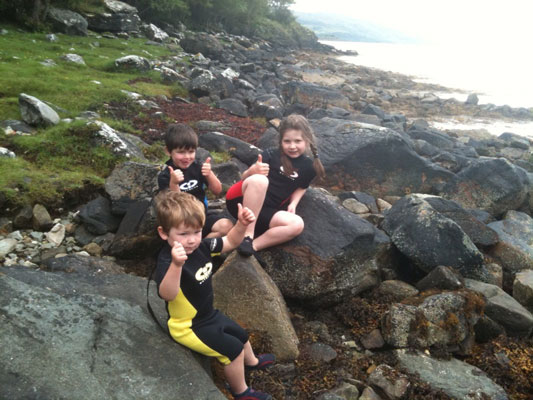 Kate's Kids in TWF CIC wetsuits