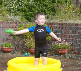 Leon warm and happy in TWF CIC wetsuit