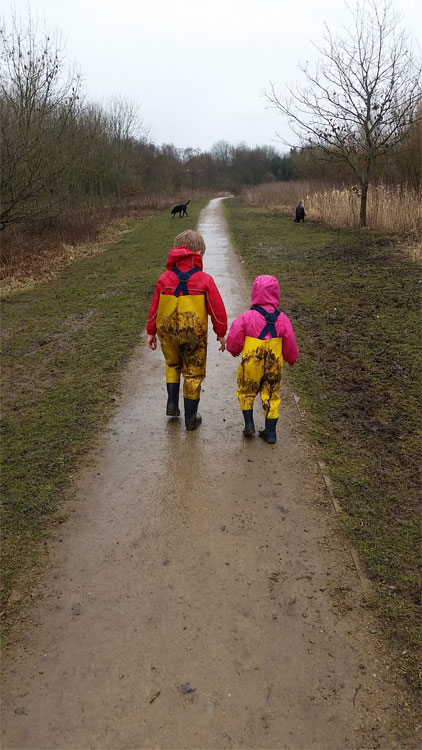 ‎Lots of fun been had in muddy puddles - wearing Kids Waders