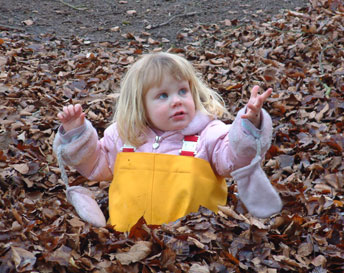Leah,waders and leaves!