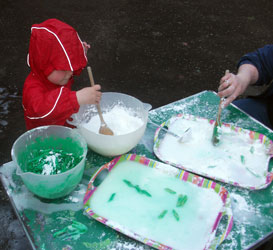 Messy Play in Puddle Suits