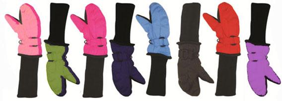 Choice of colours for Snowstopper mittens